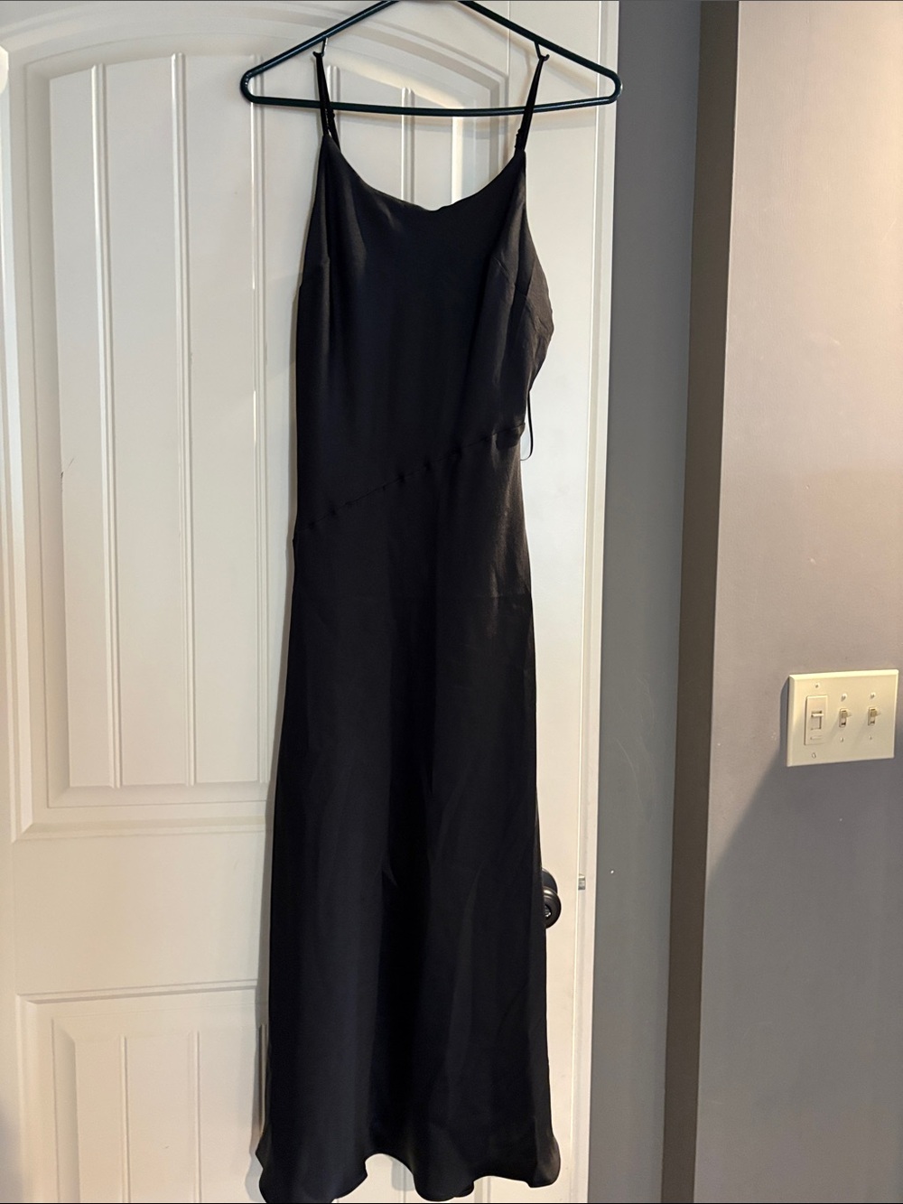 Express Black Maxi Slip Dress with Spaghetti Straps